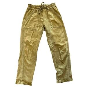 Women’s Anthropologie Rhys Linen Blend Lightweight Tan Yellow Jogger Size XS